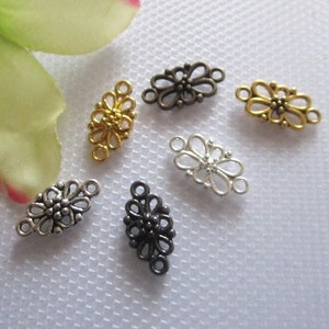 6x filigree connector flower 6 colors to choose from image 1