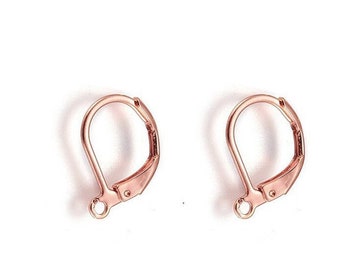 6x Brisuren aus Edelstahl Rosegold mit Schleife 16 mm x 10 mm