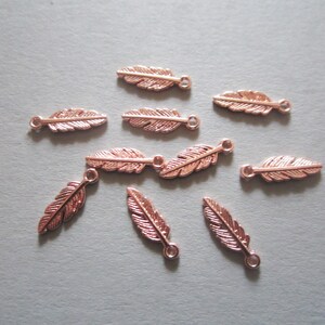 10x feather pendants 15 mm 7 colors to choose from Rosegold