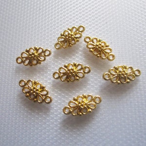 6x filigree connector flower 6 colors to choose from vergoldet