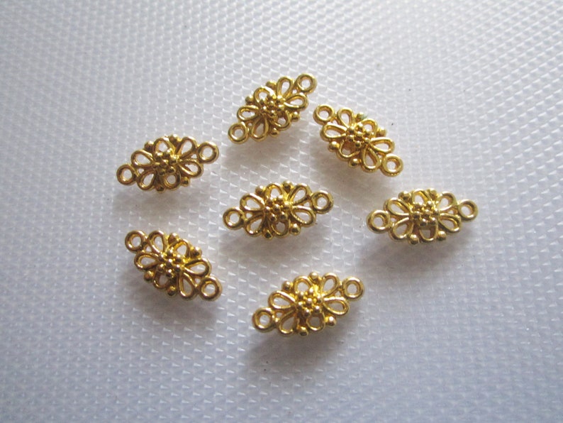 6x filigree connector flower 6 colors to choose from vergoldet