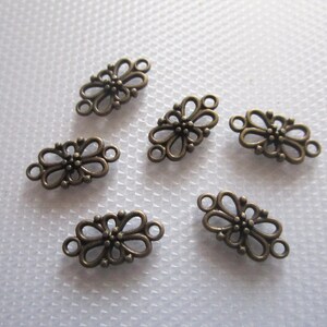 6x filigree connector flower 6 colors to choose from Bronzefarbe