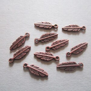 10x feather pendants 15 mm 7 colors to choose from Antik Kupfer