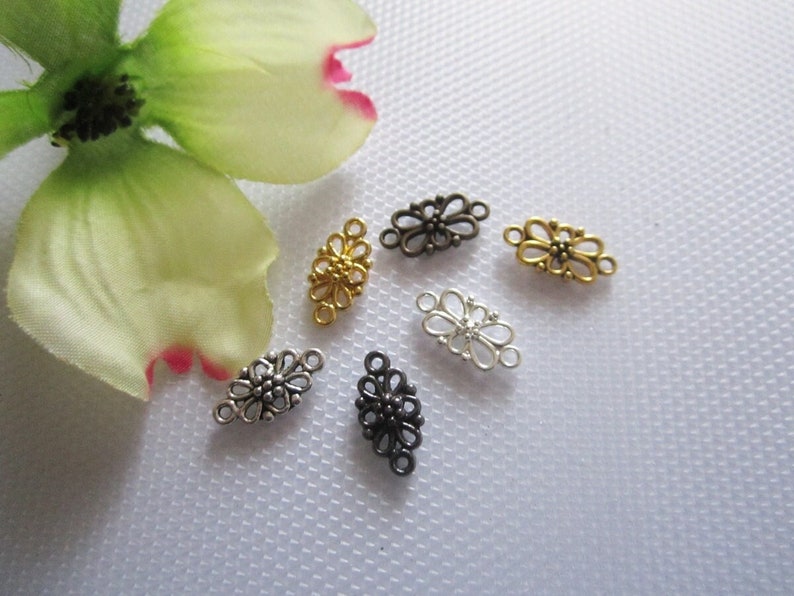 6x filigree connector flower 6 colors to choose from image 1