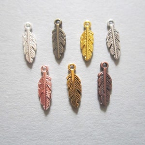 10x feather pendants 15 mm 7 colors to choose from image 2