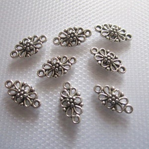 6x filigree connector flower 6 colors to choose from Antiksilber