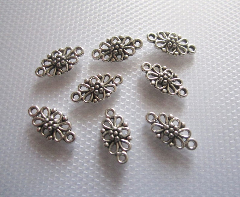 6x filigree connector flower 6 colors to choose from Antiksilber