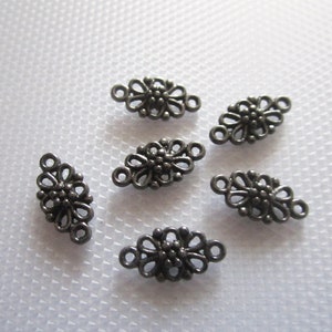 6x filigree connector flower 6 colors to choose from Metallgrau