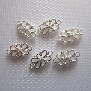 6x filigree connector flower 6 colors to choose from versilbert