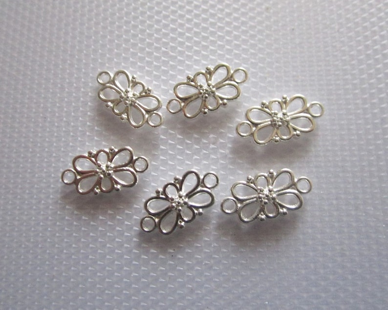 6x filigree connector flower 6 colors to choose from versilbert