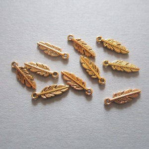 10x feather pendants 15 mm 7 colors to choose from Antikgold