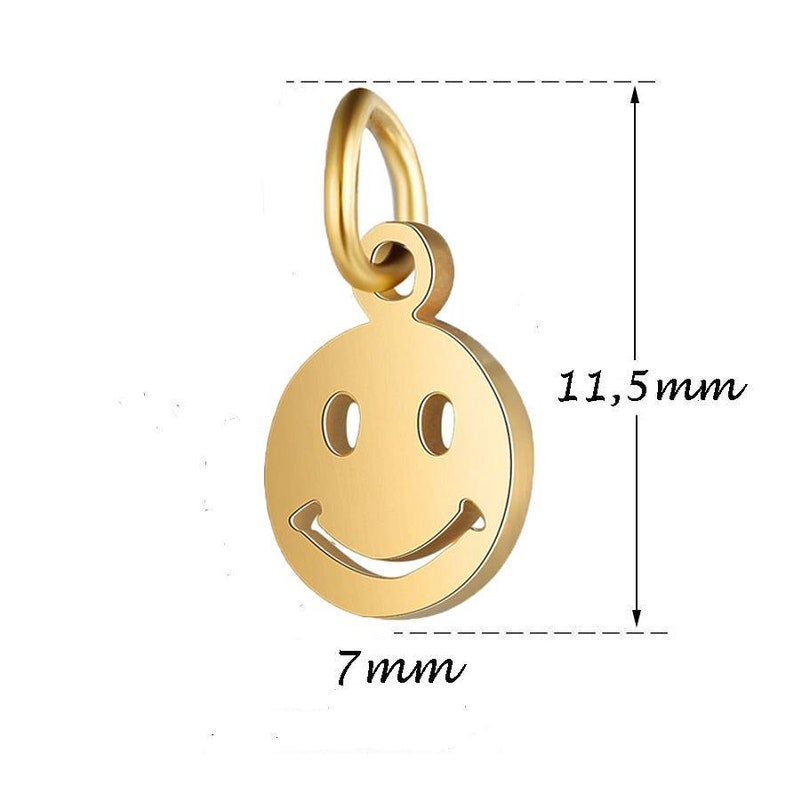 Kleiner Anhänger Smyle aus Edelstahl 7 mm 2 Farben zur Auswahl Bild 2