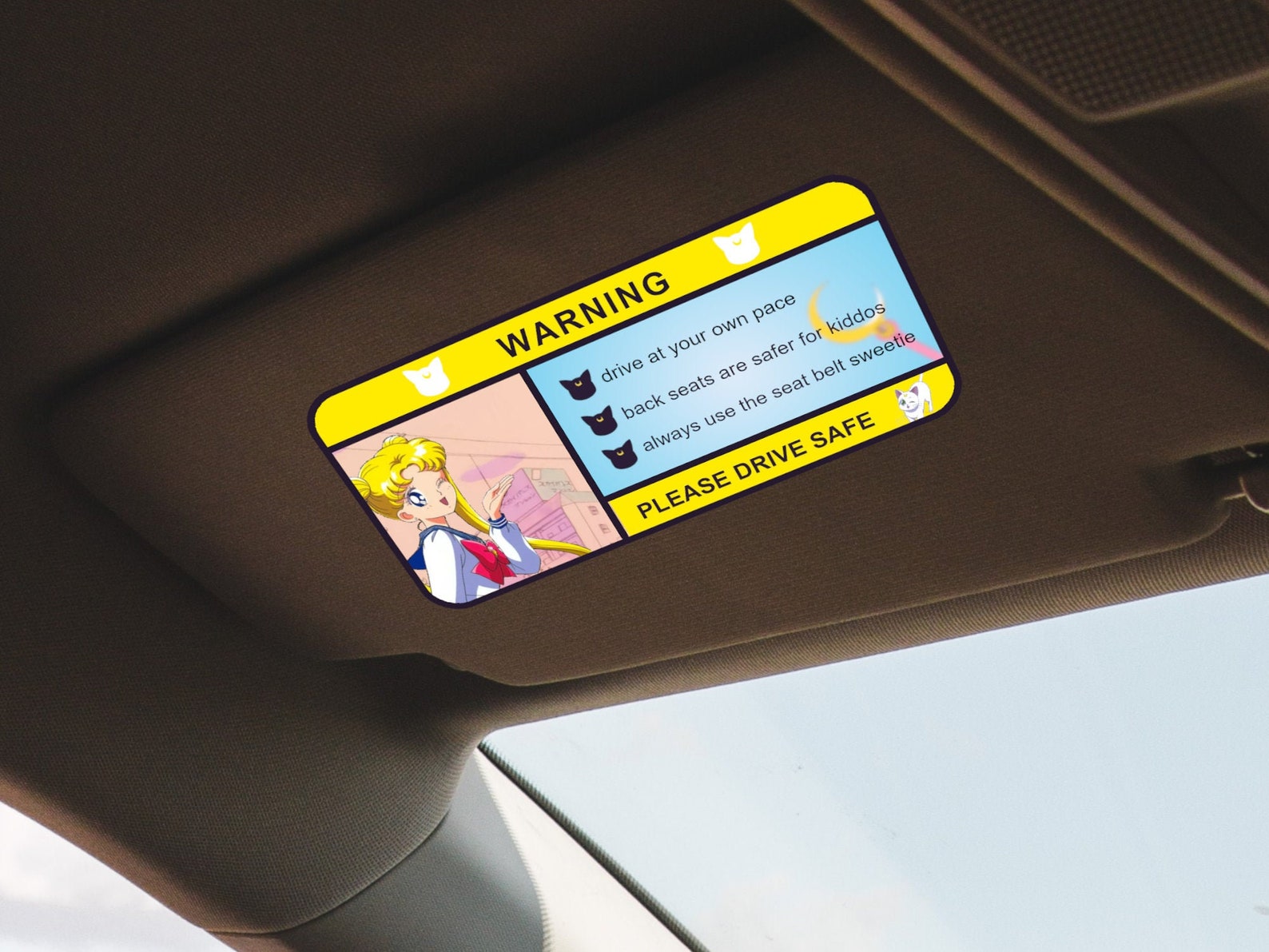 Anime Warning Sticker Holographic Car Visors Decals Etsy