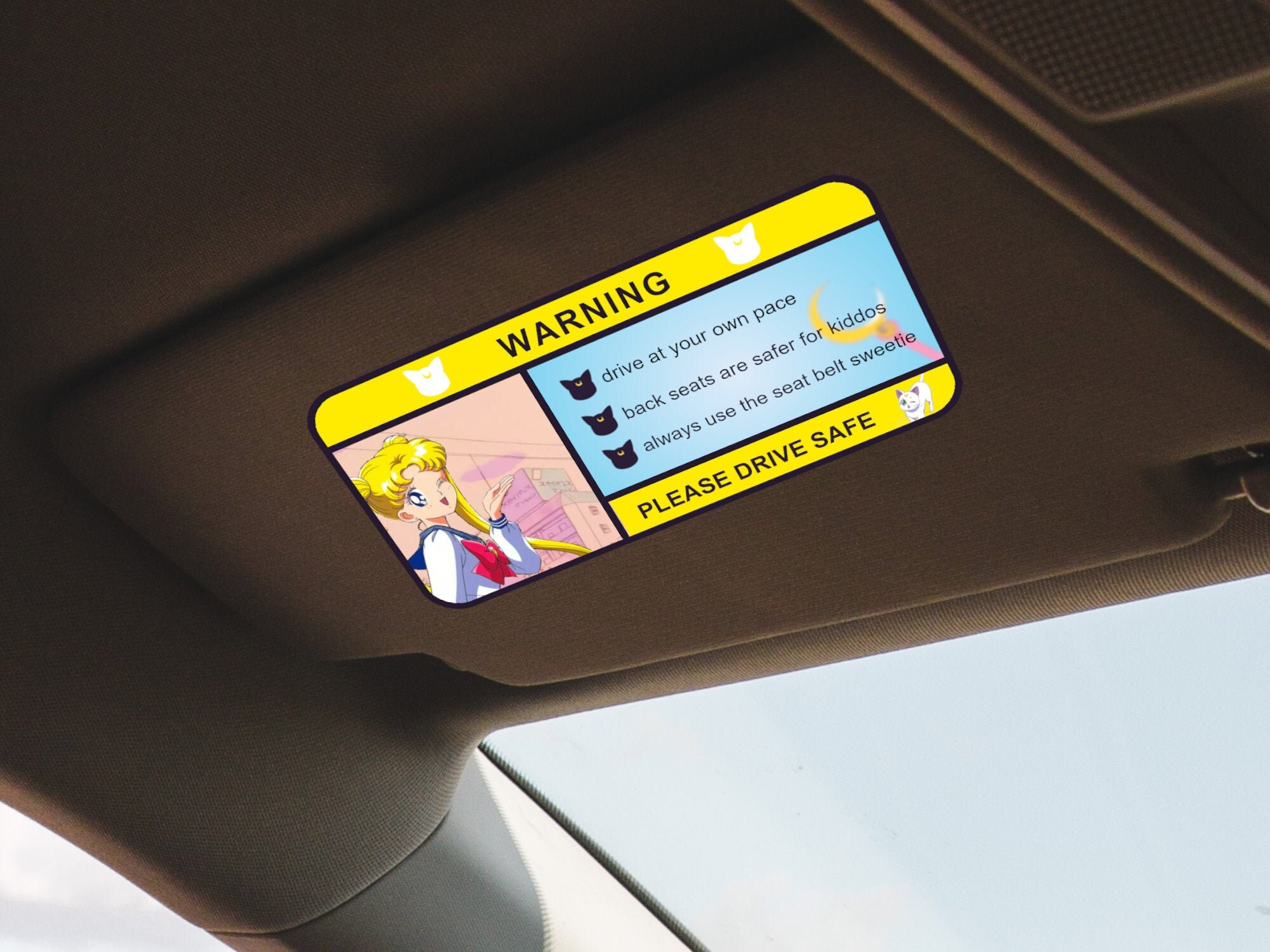 Anime Warning Sticker Holographic Car Visors Decals Etsy