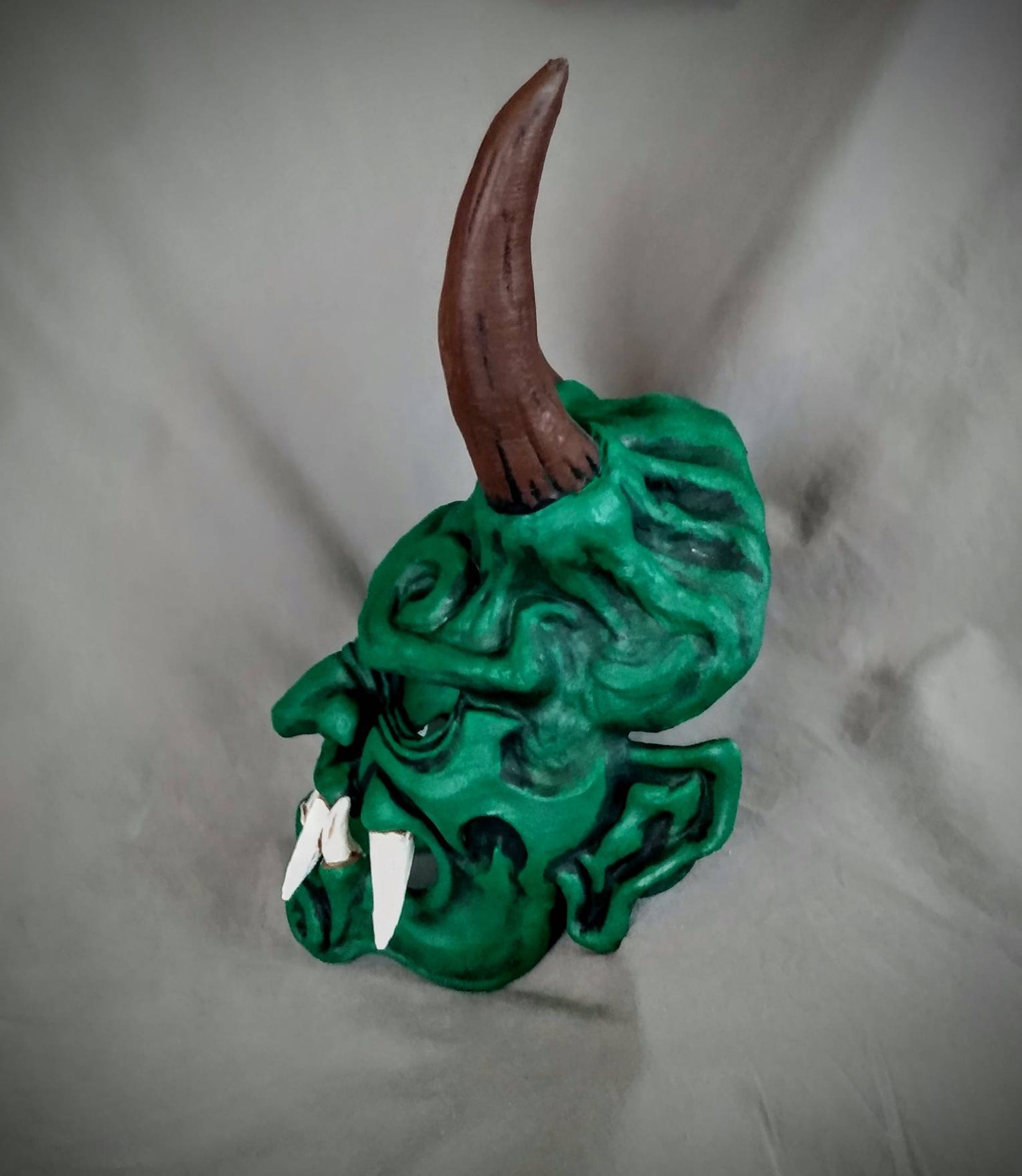 Oni Mask / Wearable Green Woodland Oni Mask / Japanese Yokai Etsy