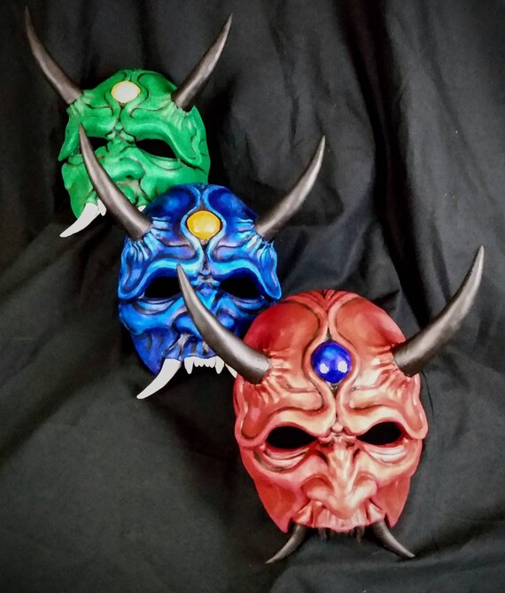 青鬼面 / 半鬼面 / 日本の鬼面 - Etsy 日本