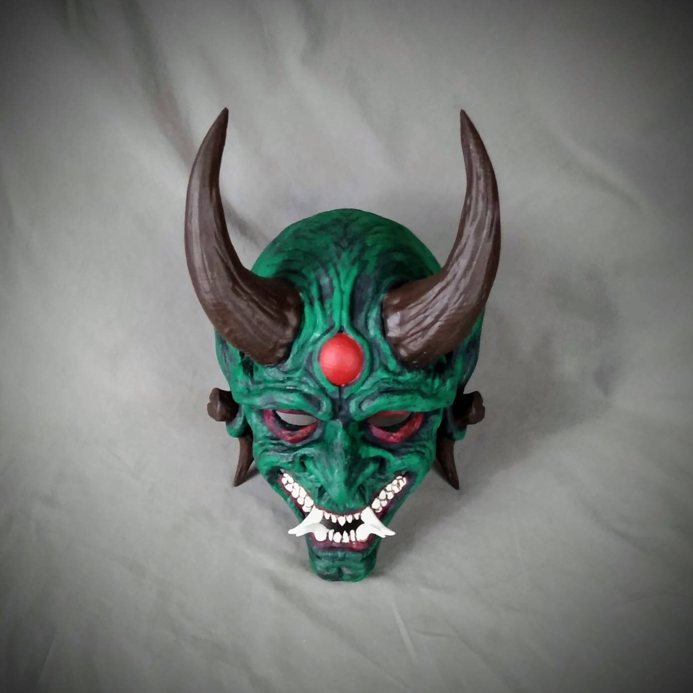 Green Goblin Oni Mask: Wearable Japanese Yokai Mask - Etsy