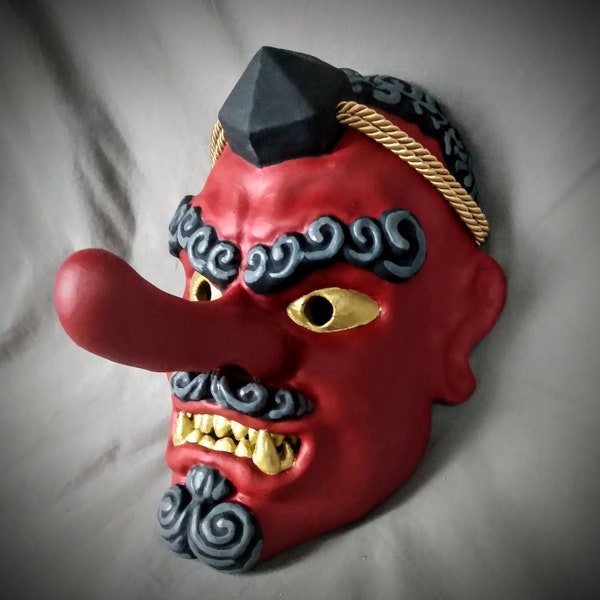 Traditional Tengu Mask / Bushido Mask / Samurai Half mask / Stylized Menpo
