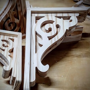 Wood Corbel,&quot; The Atlanta &quot;, Modern Rustic, Shelf Bracket, Victorian Home, French Farmhouse, Bookend, Home Decor, Mantel Bracket
