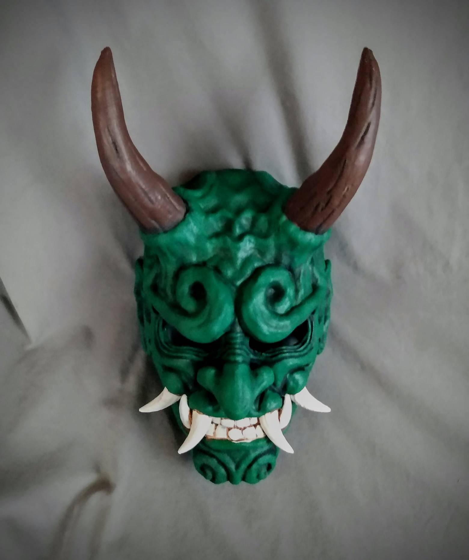 Wearable Green Oni Mask: Japanese Noh Style Yokai Mask - Etsy