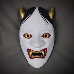 Namanari Hannya Mask / Bushido Mask / Samurai Half mask / Stylized Menpo