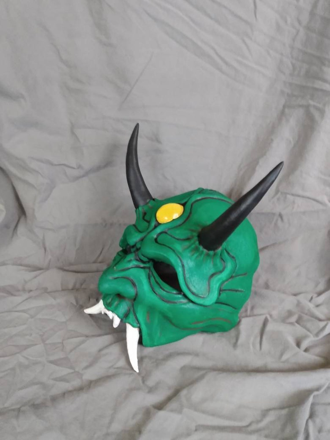 Green Oni Face Mask / Green Oni 3/4 Mask / Japanese Demon Mask Etsy