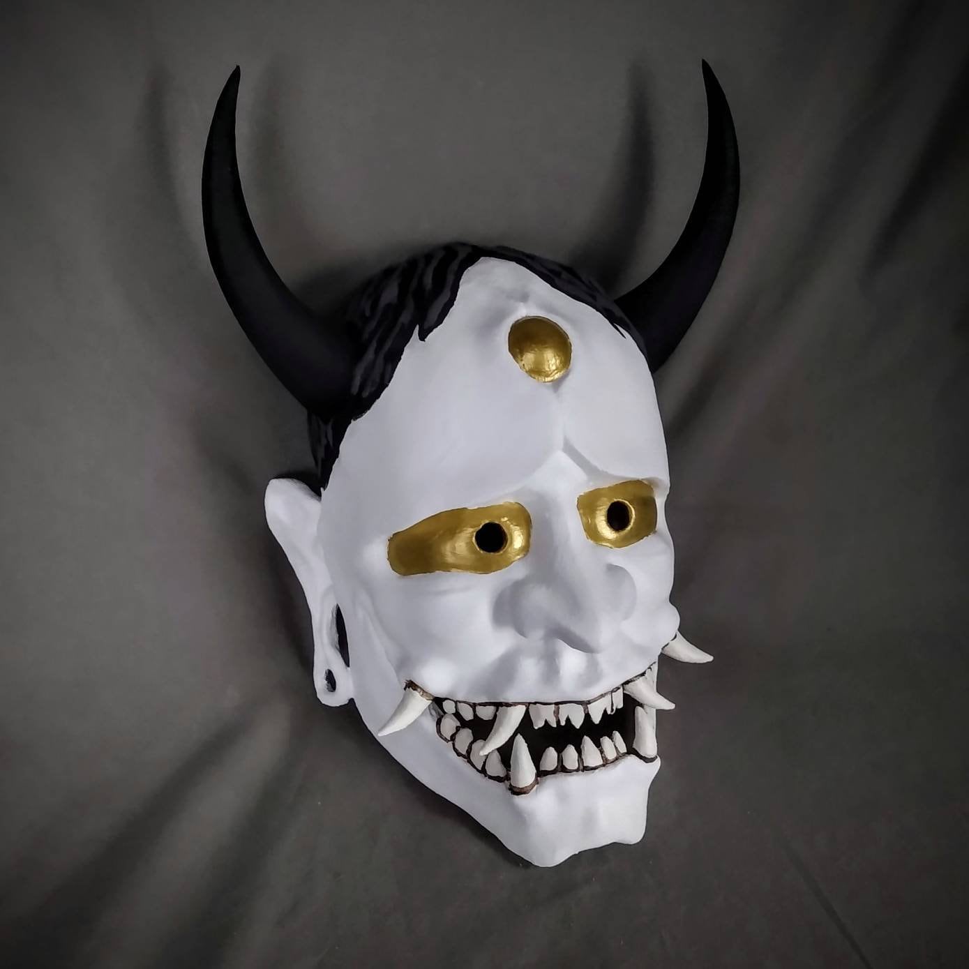 Hannya Mask / Wearable White Oni Mask / Noh Mask Etsy