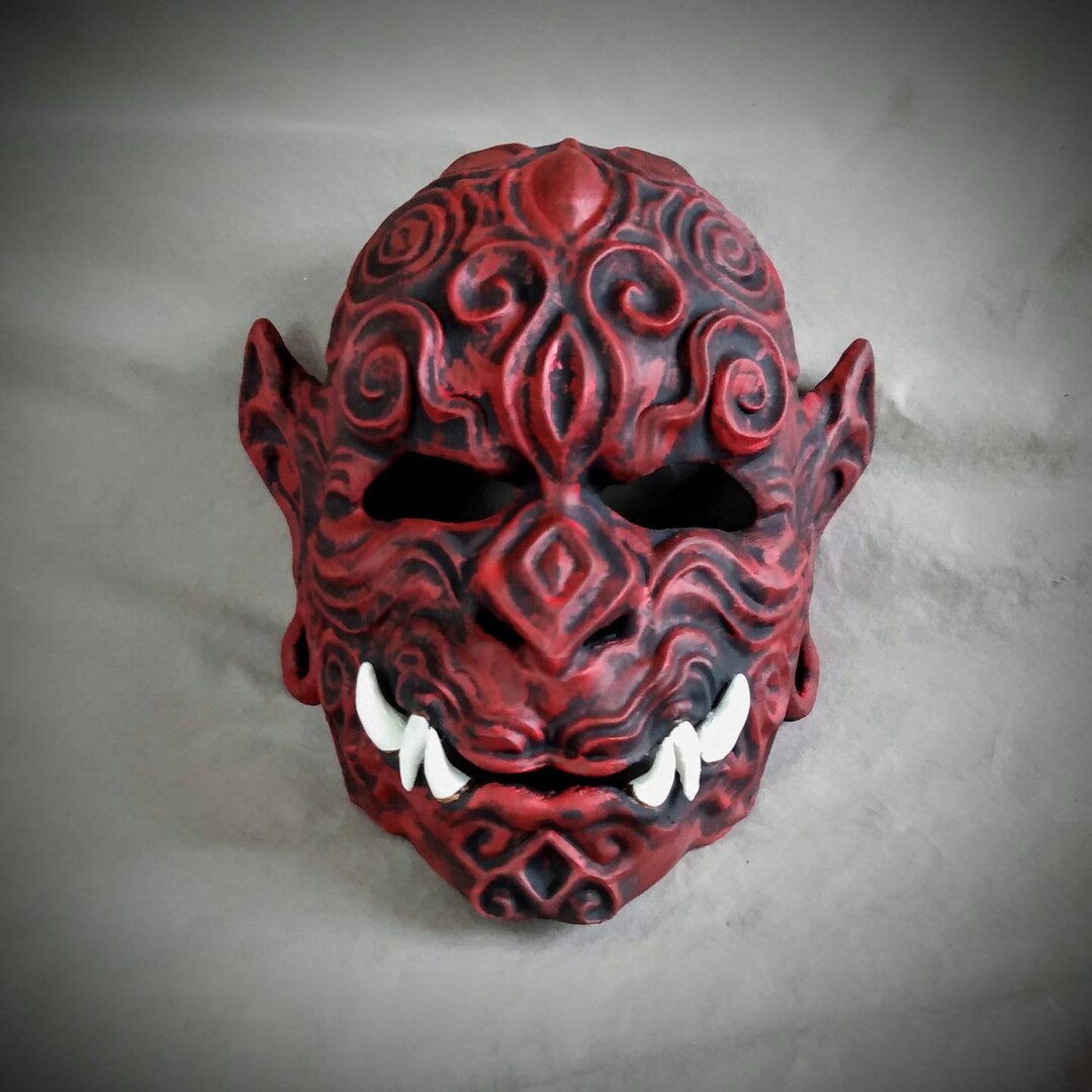 Monkey Oni Mask / Wearable Monkey Mask / Monkey Demon / Carved