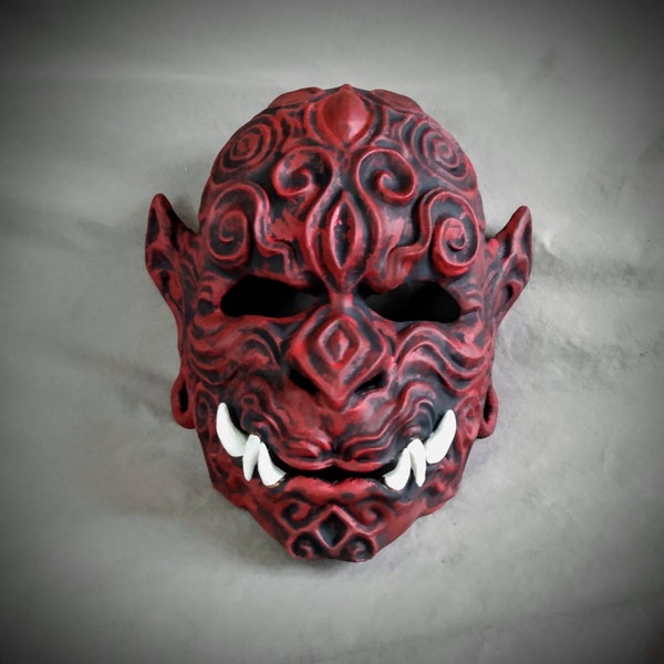 Masque de singe Oni / Masque de singe portable / Singe démoniaque / Masque traditionnel de style sculpté