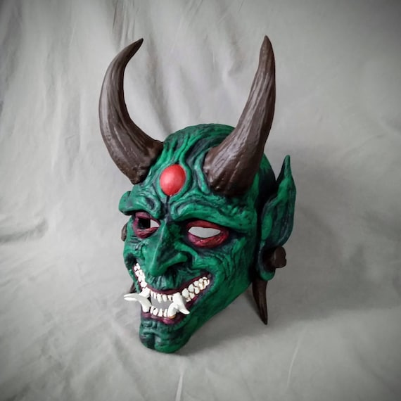 Green Goblin Oni Mask: Wearable Japanese Yokai Mask - Etsy Canada