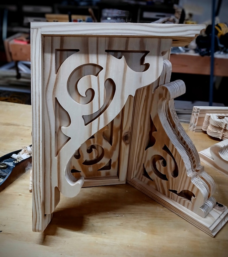 Wood Corbel: Modern Rustic Shelf Bracket - the Atlanta - Etsy