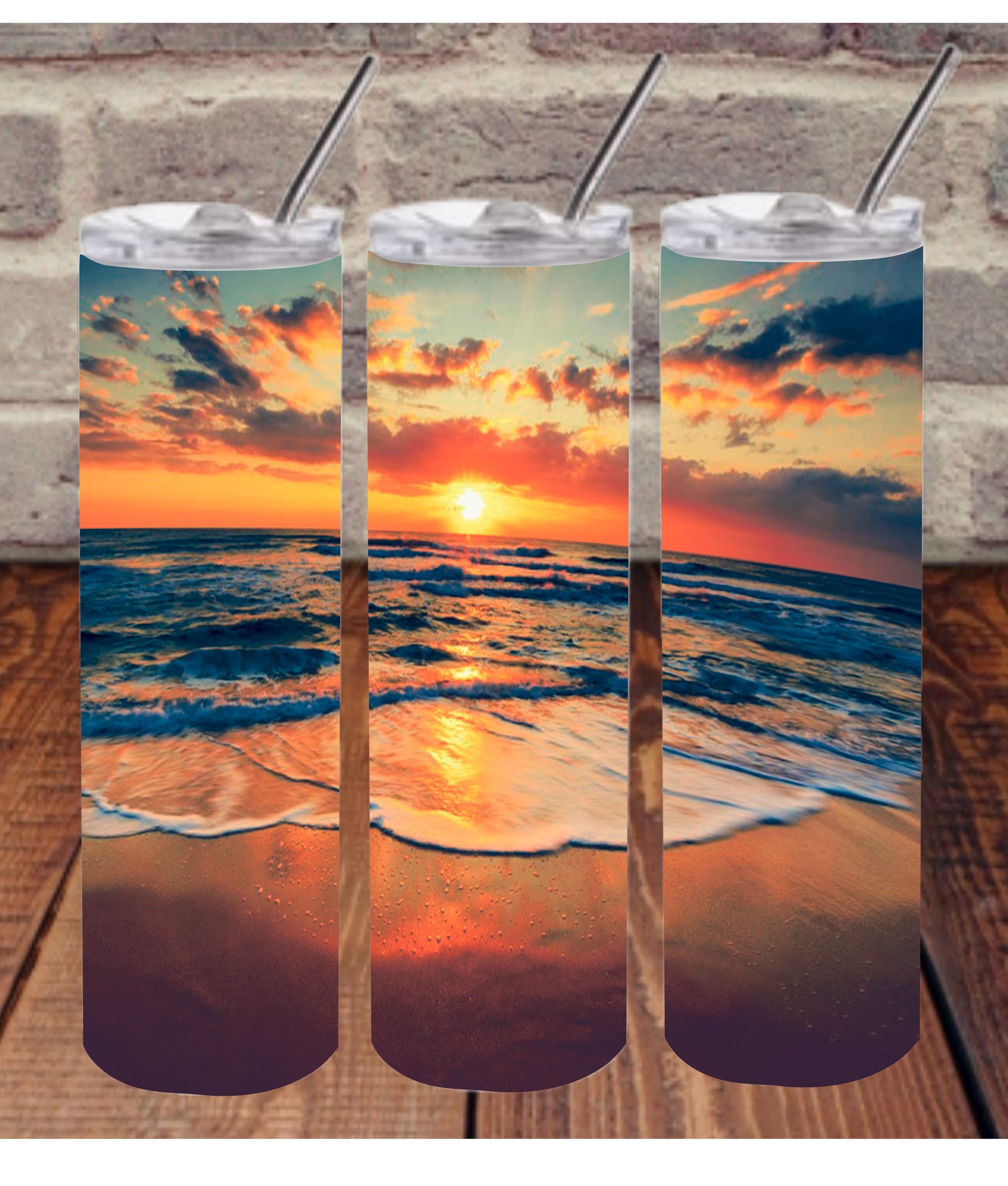 Beach Sunset tumbler digital design