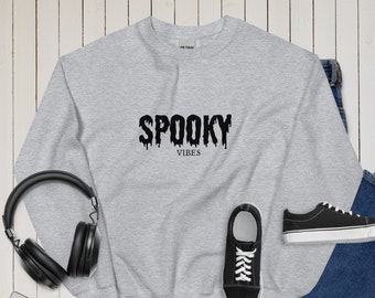 Spooky Vibes Sweatshirt, Halloween Sweatshirt, Halloween Gift Hoodie, Women Halloween Sweatshirt, Spooky Season Shirt, Ghost Halloween