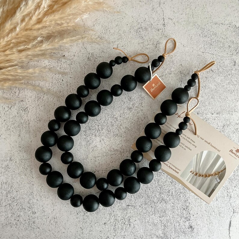 black curtain tiebacks