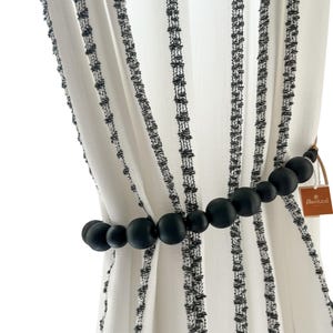 Prendedores de cortina pretos, com ganchos inclusos, decoração estilo fazenda, decoração boho, prendedores de cortina pretos