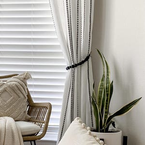 black curtain tiebacks