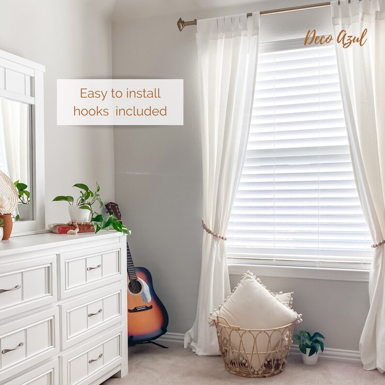 Light Blue Curtain Tie Backs Nursery Decor Boy Blue Curtain Etsy