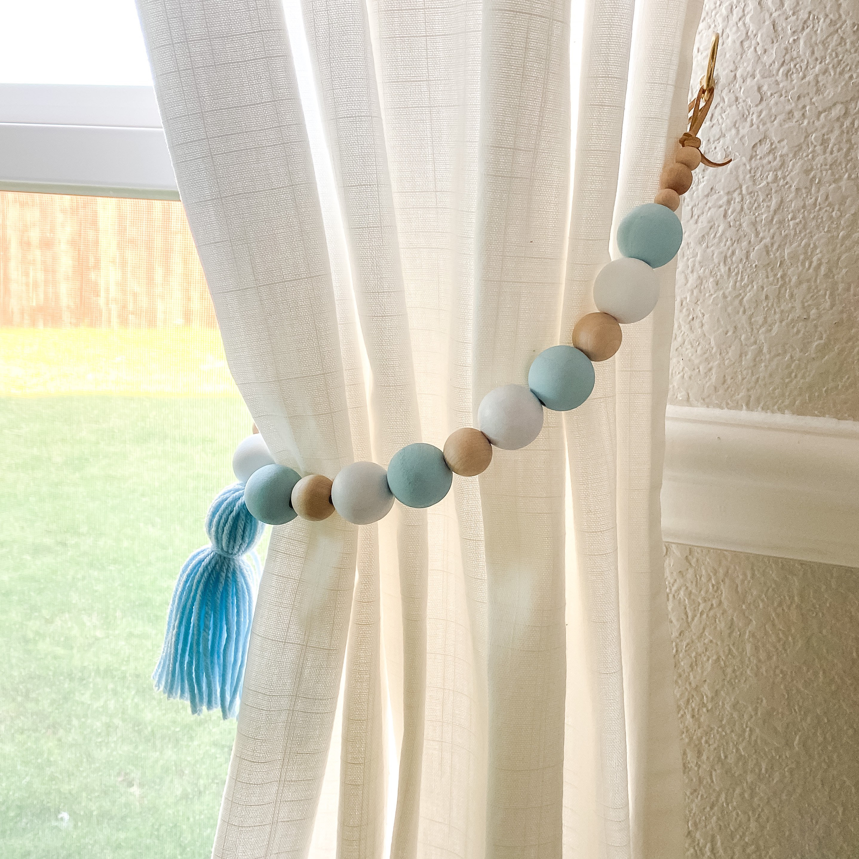 Light Blue Curtain Tie Backs Nursery Decor Boy Blue Curtain Etsy