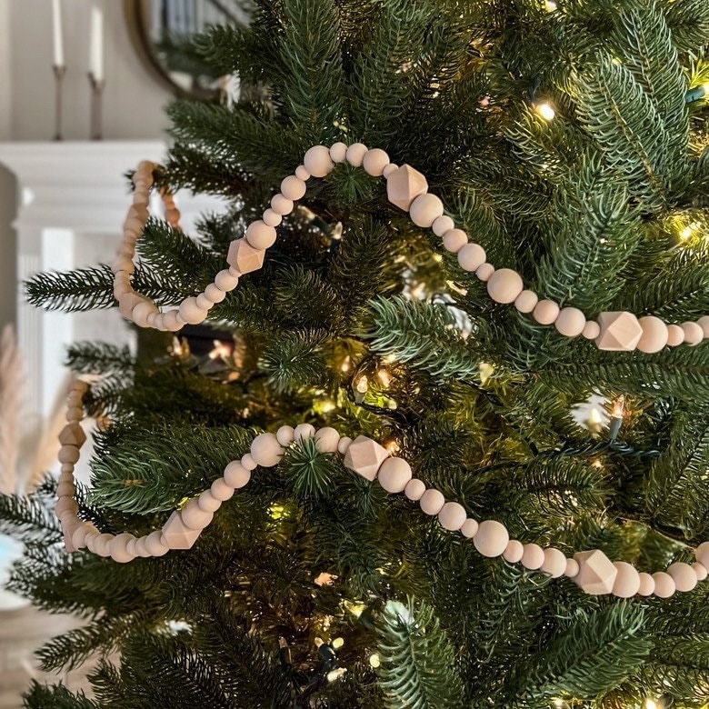 Wooden Beads Tassel Garland Neutral Christmas Tree Holiday Seasonal Home Decor Wooden Beads Tassel Garland Neutral Christmas Tree Holiday Seasonal Home Decor