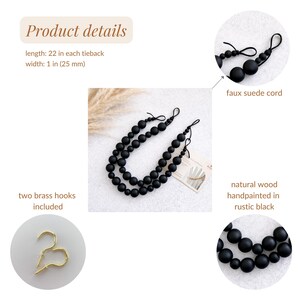 black curtain tiebacks