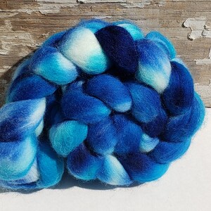 Perfect Wave-hand painted 23 micron Merino wool roving, great for spinning, felting and weaving