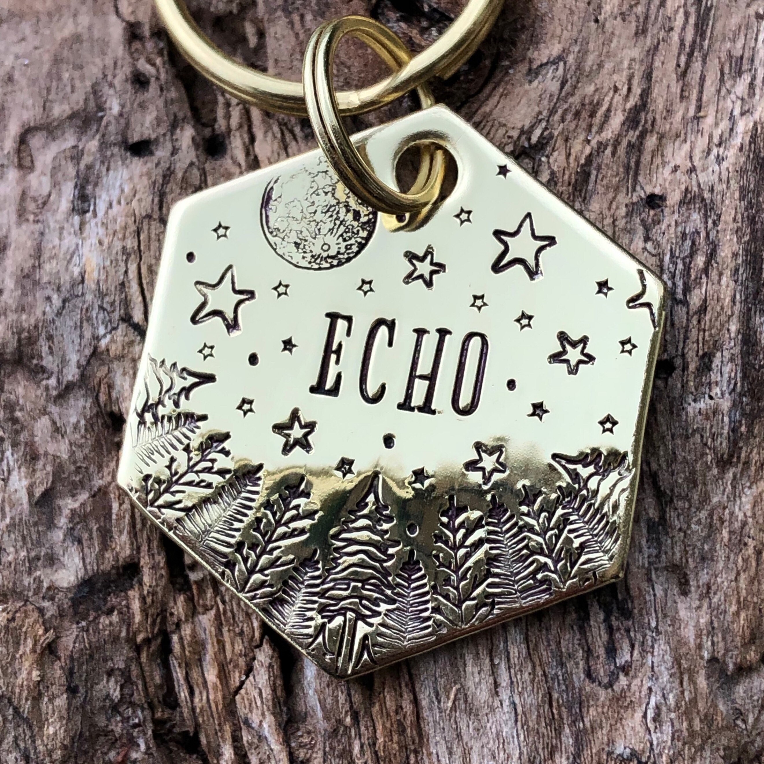 Dog Tag, Starry Night Large Dog Tag, Personalized Dog Tag, Hand Stamp…