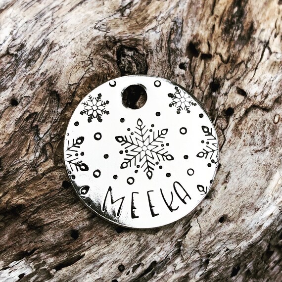 snowflake dog tag