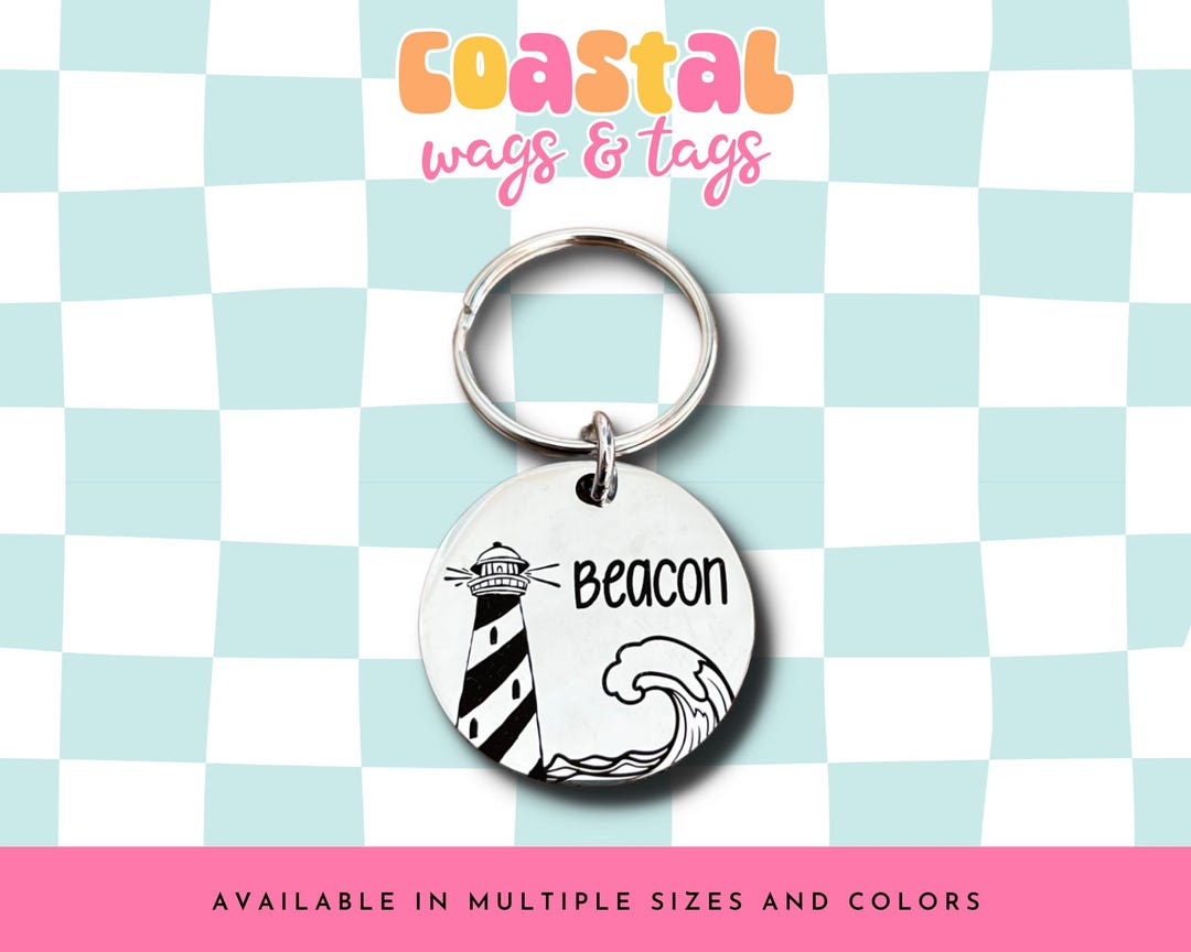 Lighthouse Dog Tag, Custom Engraved Pet ID Tag, Pet Identification Tag ...