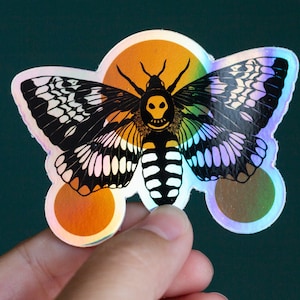 Death Head Hawk Moth Holographic Sticker