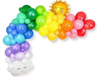 Rainbow Color -  Balloon Garland Kit - Red Orange Yellow Green Blue Purple - Multi Size