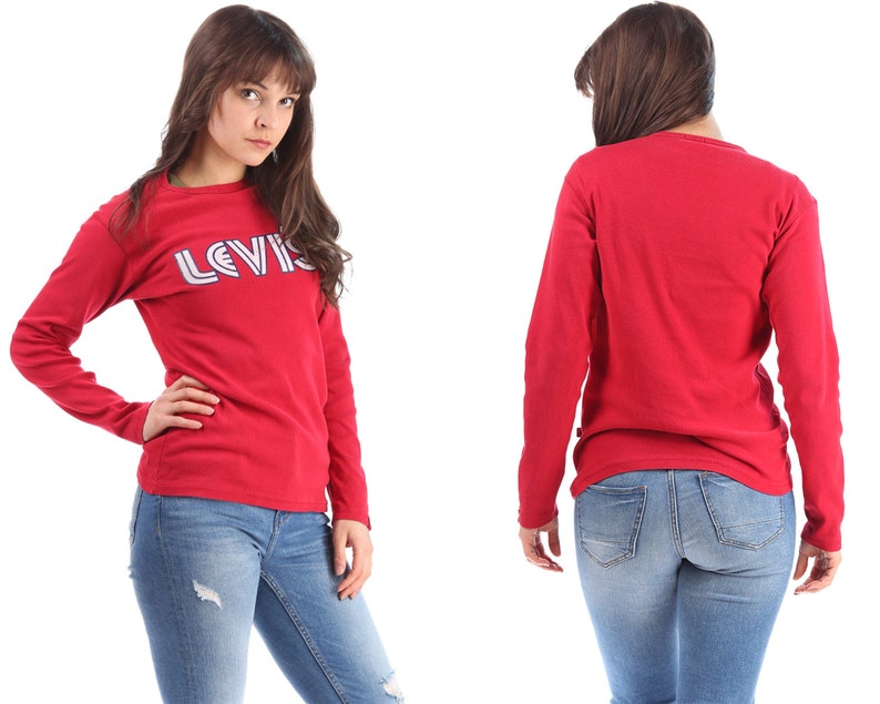 womens red thermal shirt