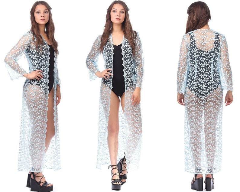 sheer maxi robe