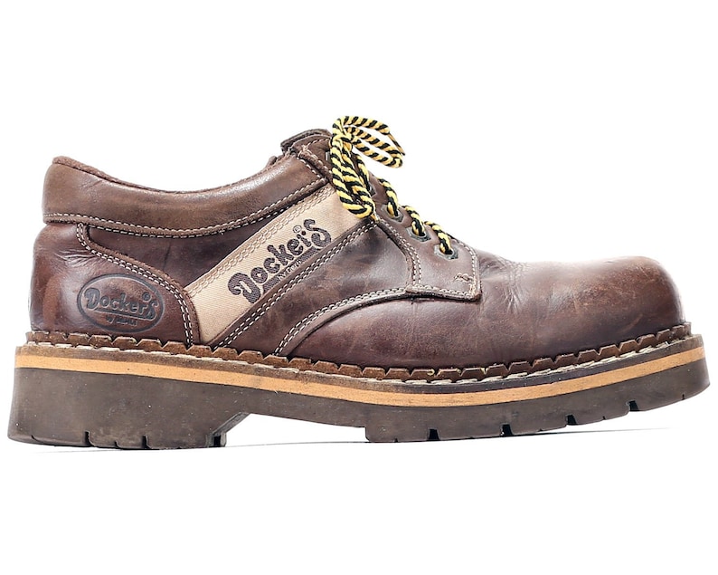 Eur 41.5 Uk 8 US men 8,5 Work Footwear Shoes for Men 80s Vintage DOCKER/'S Footwear Tanned Brown Leather Rugged Sole