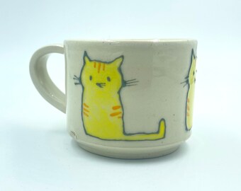 Kitty Cat Cocoa Cup, handmade mug, cup for kids, gift for toddler, gift for cat lover